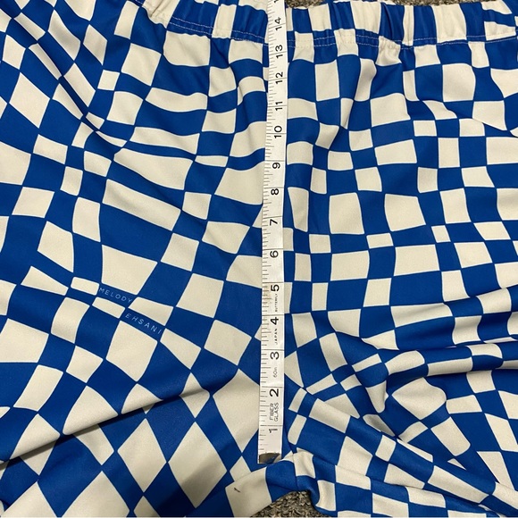 Melody Ehsani Warp Baggy Women’s Track Pants 2X XXL blue white checkered warped - Picture 7 of 16